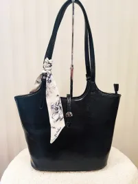 ines-delaure-torebka-shopper-czarna-z-apaszka