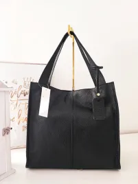 laura-biaggi-skorzana-torba-shopper-czarna-z-przeszyciem