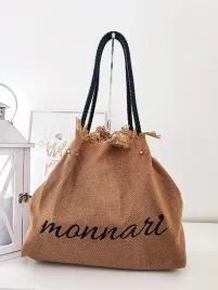 monnari-torebka-shopper-plocienna-brazowa-z-czarnym-logowana