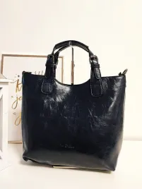 ines-delaure-torebka-shopper-granatowoczarna