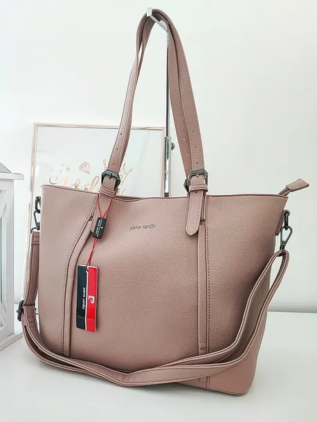 pierre-cardin-torba-shopper-pudrowa