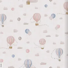 tapeta-dziecieca-zmywalna-flizelina-chmurki-balony-niebieski-roz-bezowy