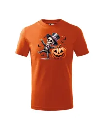 halloween-koszulka-dziecieca-tanczacy-szkielet-z-dynia-pomaranczowy-5-6-lat