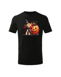 halloween-koszulka-dziecieca-piesek-czarodziej-czarny-7-8-lat