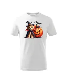 halloween-koszulka-dziecieca-piesek-czarodziej-bialy-7-8-lat