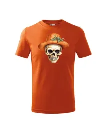 halloween-koszulka-dziecieca-czaszka-w-kapeluszu-pomaranczowy-9-10-lat