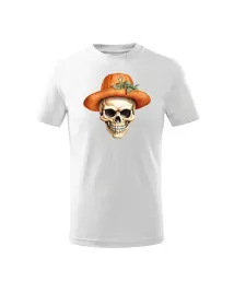 halloween-koszulka-dziecieca-czaszka-w-kapeluszu-bialy-7-8-lat
