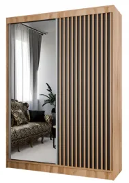 szafa-dwudrzwiowa-150-z-lustrem-lamele-przesuwna-dab-craft-do-sypialni