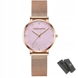 zegarek-damski-rose-gold-na-bransolecie-mesh-hannah-martin-elegancki-piekny