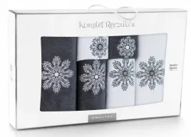 zwoltex-duzy-komplet-recznikow-rozeta-bialy-grafit-zestaw-6-szt