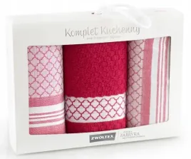 komplet-kuchenny-maroko-burgund-zwoltex-zestaw-sciereczek-kuchennych