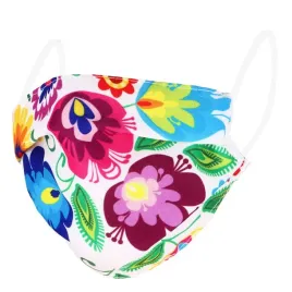 maska-lowicka-biala-maseczka-folk-ludowy