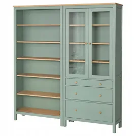 ikea-hemnes-kombinacja-regalowa-180x197-cm-szarozielony-bejca-jasnobrazowa