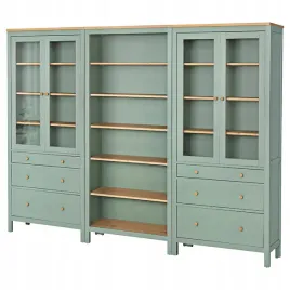 ikea-hemnes-kombinacja-regalowa-270x197-cm-szarozielony-bejca-jasnobrazowa
