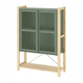 ikea-ivar-szafka-drzwi-89x30x124-cm-sosna-szarozielony-siatka