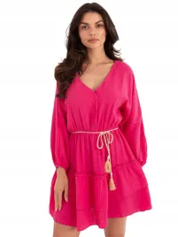 sukienka-mini-damska-muslinowa-z-plecionym-paskiem