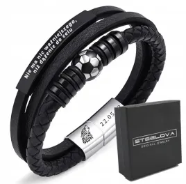 bransoletka-pilka-z-grawerem-na-blaszce-skora-stal-prezent-dla-pilkarza