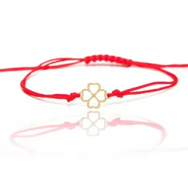 bransoletka-zlota-na-sznurku-koniczynka-zloto-585-na-szczescie-czerwona