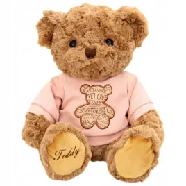 pluszowa-maskotka-przytulanka-mis-w-rozowej-koszulce-brazowy-30cm