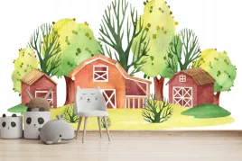 fototapeta-farma-budynki-zagroda-drzewa-zielona-trawa-290g