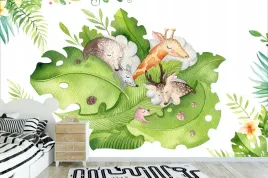 fototapeta-zwierzeta-akwarela-pastele-do-pokoju-dzieciecego