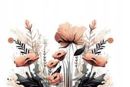 fototapeta-dla-dzieci-dziecieca-malowane-maki-kwiaty-rosliny-290g