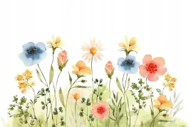 fototapeta-kolorowe-polne-kwiaty-rosliny-dla-dzieci-na-wymiar