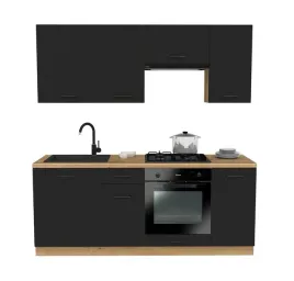 meble-kuchenne-zestaw-vario-200cm-z3-czarny-czarny-blat-dab-evoke-bez-agd