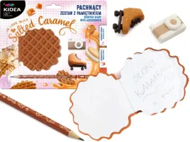 pachnacy-pamietnik-kidea-wafelek-zestaw-slony-karmel-notes-olowek-gumki