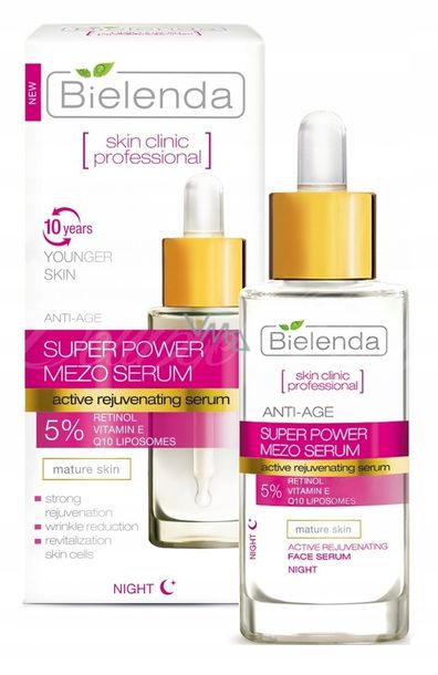 ﻿MEZO SERUM Z RETINOLEM WIT.E I KOENZYMEM Q10 ODMŁADZAJĄCE BIELENDA ANTI AGE