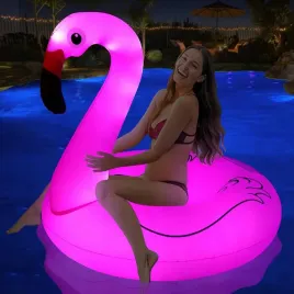 swiecacy-materac-xxl-dmuchany-kolo-do-plywania-flaming-duzy-z-pilotem-ledy