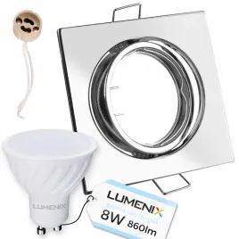 zestaw-oprawa-kwadrat-ruchoma-chrom-zarowka-gu10-led-8w-neutralna