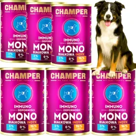 karma-mokra-dla-psa-monobialkowa-champer-odpornosc-indyk-6x400g