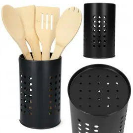 kubek-na-sztucce-z-drewnianymi-utensyliami-organizer-ociekacz-metalowy