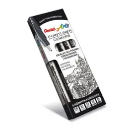 pentel-komplet-5-cienkopisow-pointliner-s20p-czarne