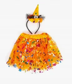 przebranie-stroj-spodniczka-tutu-opaska-dynia-halloween-czarownica-bal