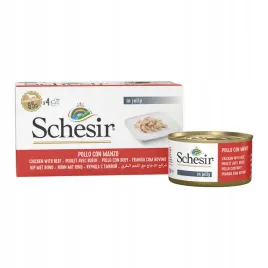 schesir-karma-mokra-multipack-dla-psa-kurczak-z-wolowina-w-galarecie-4x85g