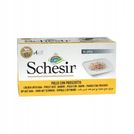 schesir-mokra-karma-dla-psa-kurczak-z-szynka-w-galaretce-zestaw-4x85g