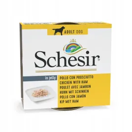 schesir-karma-mokra-dla-psa-kurczak-z-szynka-w-galaretce-puszka-150g
