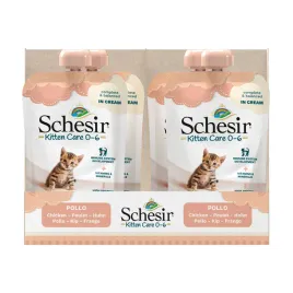 schesir-kitten-care-0-6-mokra-karma-dla-kociat-pasta-kurczak-saszetka-150g