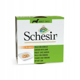 schesir-karma-mokra-dla-psa-kurczak-z-jagniecina-w-sosie-puszka-85g