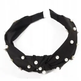 opaska-turban-z-materialu-gruba-czern-perelki-o227cz