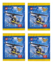 lego-city-minifigure-polybag-4x-policeman-with-helicopter-952402