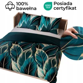 posciel-komplet-levi-160x200cm-duze-liscie-bawelna-satynowa-3-czesci