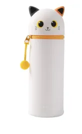silikonowy-piornik-tuba-cat-lovers-pomarnczowy-kot