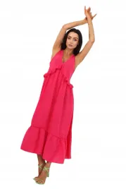 lniana-sukienka-na-lato-fuksja-ramiaczka-falbany-one-size