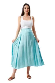 spodnica-damska-turkusowa-midi-fason-trapez-kratka-guma-uni