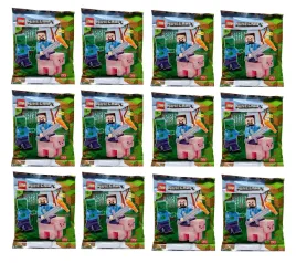 lego-minecraft-minifigure-polybag-12x-steve-zombie-and-pig-662101
