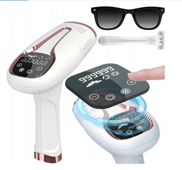 ﻿DEPILATOR LASEROWY DO TWARZY CIAŁA BIKINI DEPILACJA BEZBOLESNY BIALY