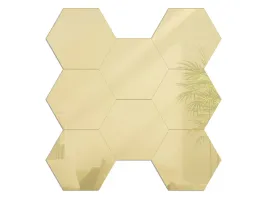 lustro-scienne-zlote-w-ksztalcie-hexagonu-hexagon-lustro-gold-8-sztuk